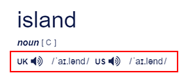 英単語「island」の発音記号