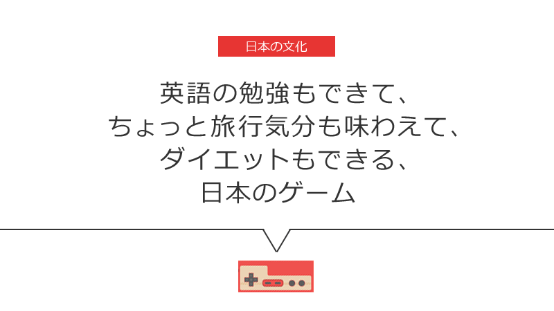 タイトル画像：英語の勉強もできて、旅行気分も味わえて、ダイエットもできる日本のゲーム